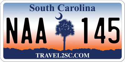 SC license plate NAA145
