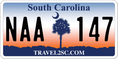 SC license plate NAA147