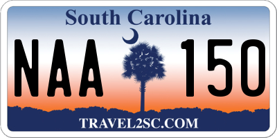 SC license plate NAA150
