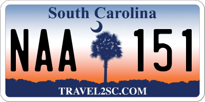 SC license plate NAA151
