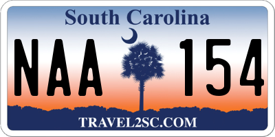 SC license plate NAA154