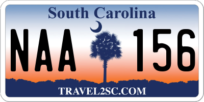 SC license plate NAA156
