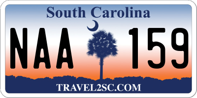 SC license plate NAA159