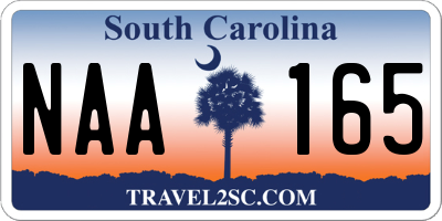 SC license plate NAA165