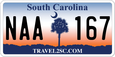 SC license plate NAA167