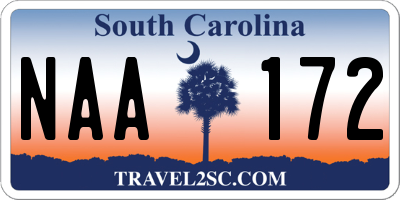 SC license plate NAA172