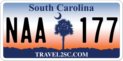 SC license plate NAA177