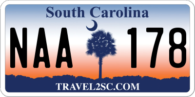 SC license plate NAA178