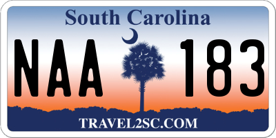 SC license plate NAA183