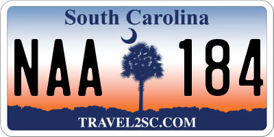 SC license plate NAA184