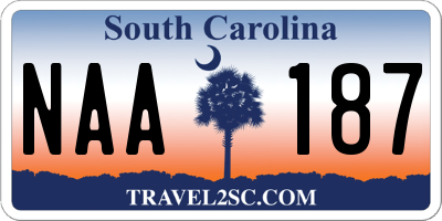 SC license plate NAA187