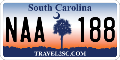 SC license plate NAA188