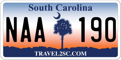 SC license plate NAA190