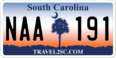 SC license plate NAA191