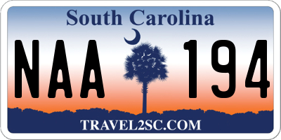 SC license plate NAA194