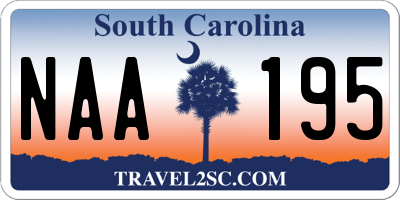 SC license plate NAA195