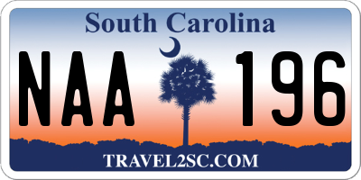 SC license plate NAA196