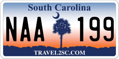 SC license plate NAA199