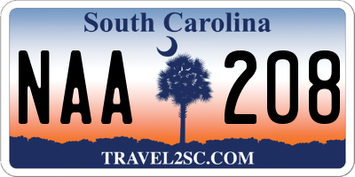 SC license plate NAA208
