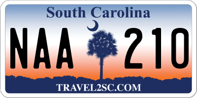 SC license plate NAA210