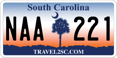 SC license plate NAA221