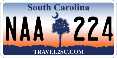 SC license plate NAA224