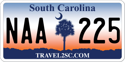 SC license plate NAA225