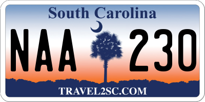 SC license plate NAA230