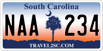 SC license plate NAA234