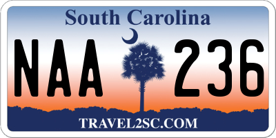 SC license plate NAA236