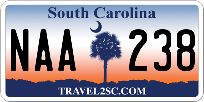 SC license plate NAA238