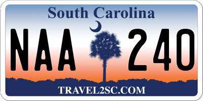 SC license plate NAA240