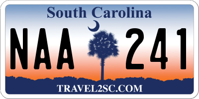 SC license plate NAA241