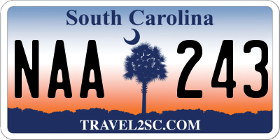 SC license plate NAA243