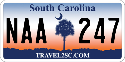 SC license plate NAA247
