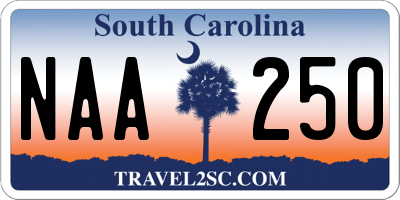 SC license plate NAA250