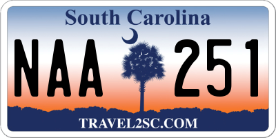 SC license plate NAA251