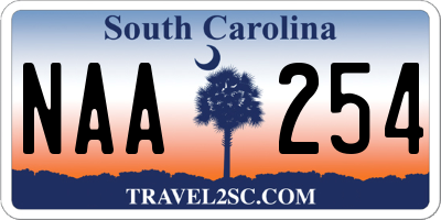 SC license plate NAA254