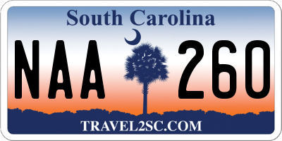 SC license plate NAA260