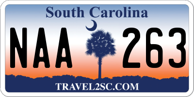 SC license plate NAA263