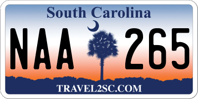 SC license plate NAA265