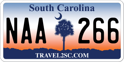 SC license plate NAA266