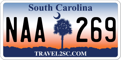 SC license plate NAA269