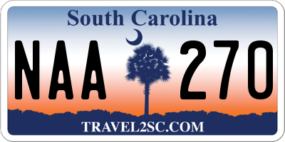 SC license plate NAA270