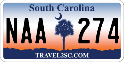 SC license plate NAA274