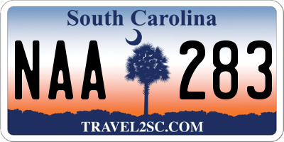 SC license plate NAA283