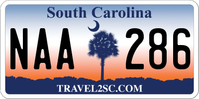 SC license plate NAA286