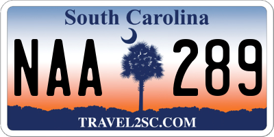 SC license plate NAA289