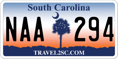 SC license plate NAA294