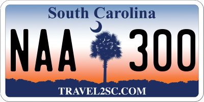 SC license plate NAA300